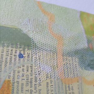 Kunstkaart - mini schilderij - geel groen