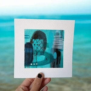 Kunstkaart turquoise - abstracte kunst