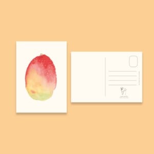 Mango kaart – Handgeschilderde aquarel wenskaart op duurzaam papier | Anna-Mae Studio
