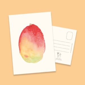 Mango kaart – Handgeschilderde aquarel wenskaart op duurzaam papier | Anna-Mae Studio