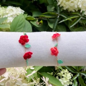 Micro Gehaakte Rozen Armband