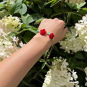 Micro Gehaakte Rozen Armband