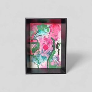 Mini schilderij - roze groen