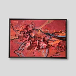 Mixed media abstract - rood moezel
