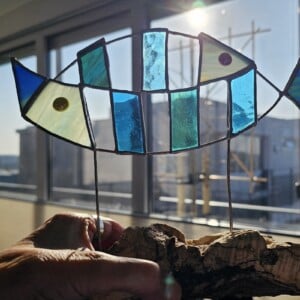 Mother and child. Glas in lood/Tiffany object