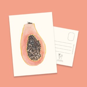Papaya Kaart | Handgemaakte wenskaart – Anna-Mae Studio