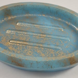 Pastel blauw en gouden marmer look zeep bakje