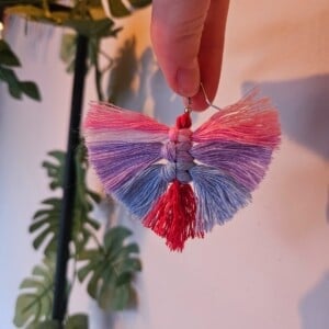 Rainbow macramé earrings