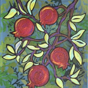 Granaatappel. Origineel schilderij