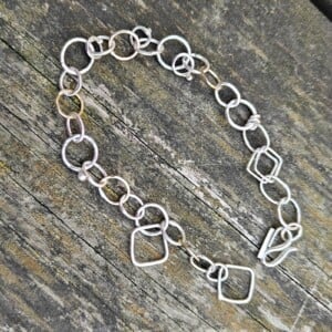 Rough enough collectie , unieke schakelarmband 14K