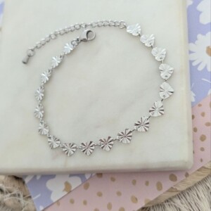 Silver Love Chain – Stainless Steel Hartjesarmband