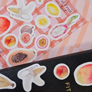 Stickervel fruit – 10 vrolijke vinyl stickers (10x15 cm) - Anna-Mae Studio