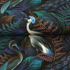 Tricot colsjaal (blauw | vogels)
