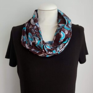 Tricot colsjaal (bruin | abstract)