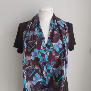 Tricot colsjaal (bruin | abstract)