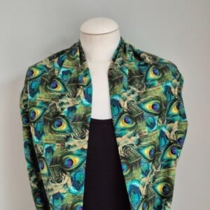 Tricot colsjaal (groen, blauw | Pretty peacock)