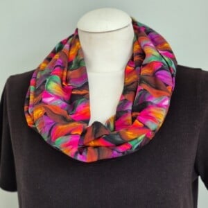 Tricot colsjaal (multi color | painted autum leaves)