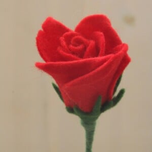 Handgemaakte Vilten Roos rood/wit/roze/