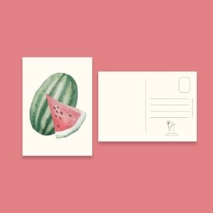 Watermeloenkaart | Handgeschilderde wenskaart – Anna-Mae Studio