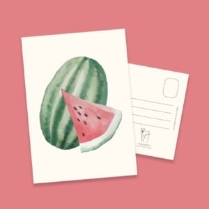 Watermeloenkaart | Handgeschilderde wenskaart – Anna-Mae Studio
