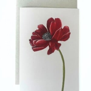 Wenskaart geboortebloem augustus 'Klaproos'