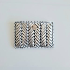 geweven pasjeshouder | Metallic zilver