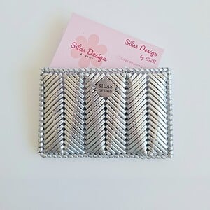 geweven pasjeshouder | Metallic zilver