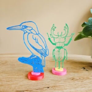 3D-geprinten wanddecoratie ijsvogel Milly  180 x 130,5 x 4 mm