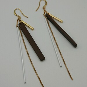 Chic evening bruin haak oorbellen