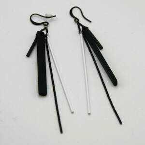 Chic evening zwarte haak oorbellen