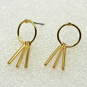 Circle Drops gouden oorbellen
