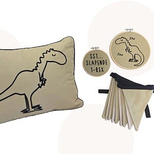 Handgemaakte Decoratie-/ Cadeauset Xavi de T-Rex | Dinokamer decoratie