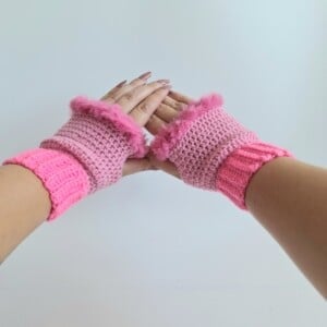 Gehaakte handschoenen - gehaakte vingerloze handschoenen | Barbie girl