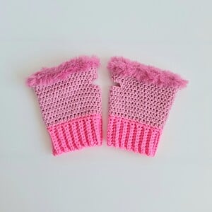 Gehaakte handschoenen - gehaakte vingerloze handschoenen | Barbie girl
