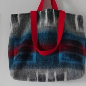 Grote shopper van vintage deken – unieke duurzame tas van TasenZo