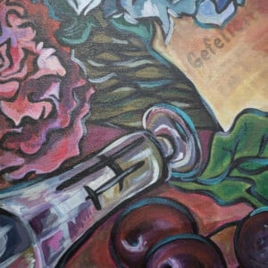Herst stilleven schilderij on canvas doek, acrylverf
