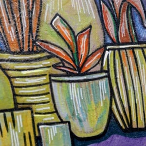 Huisplanten - acrylschilderij op board