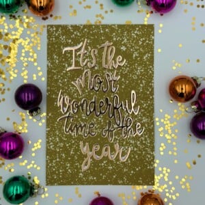 Kerstkaart " It's the most wonderful time of the year"