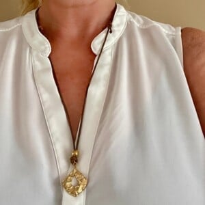 Ketting goldplated met wax koord