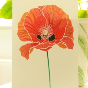Klaproos A5 Print, Rode Bloem Illustratie