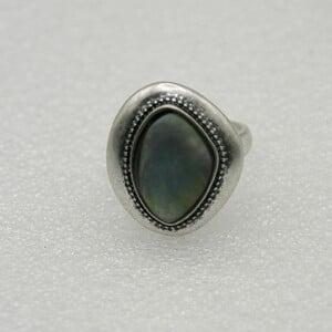 Losange Seashell Geoxideerde zilverkleurige ring