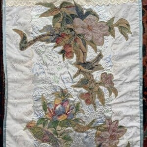 Mooi wandkleed met vintage vogel stof