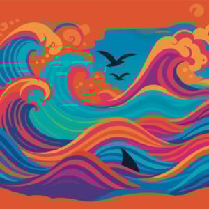 Neon Surf (Limited Edition A3 Artprint – Gesigneerd & Genummerd)