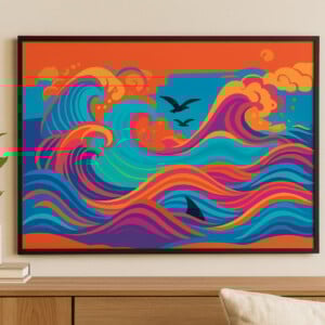 Neon Surf (Limited Edition A3 Artprint – Gesigneerd & Genummerd)