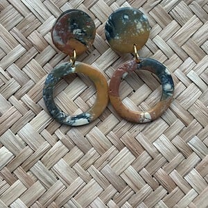 Oorbellen - herstkleuren marmer