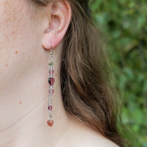 Oorbellen met paarse hartjes