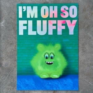 Poster "I'm Oh so FLUFFY - groen A3"
