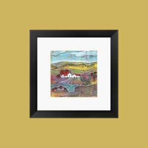 Seizoenslandschap - lente acryl schilderij op papier