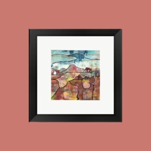 Seizoenslandschap - acryl schilderij op papier