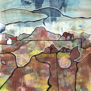Seizoenslandschap - acryl schilderij op papier